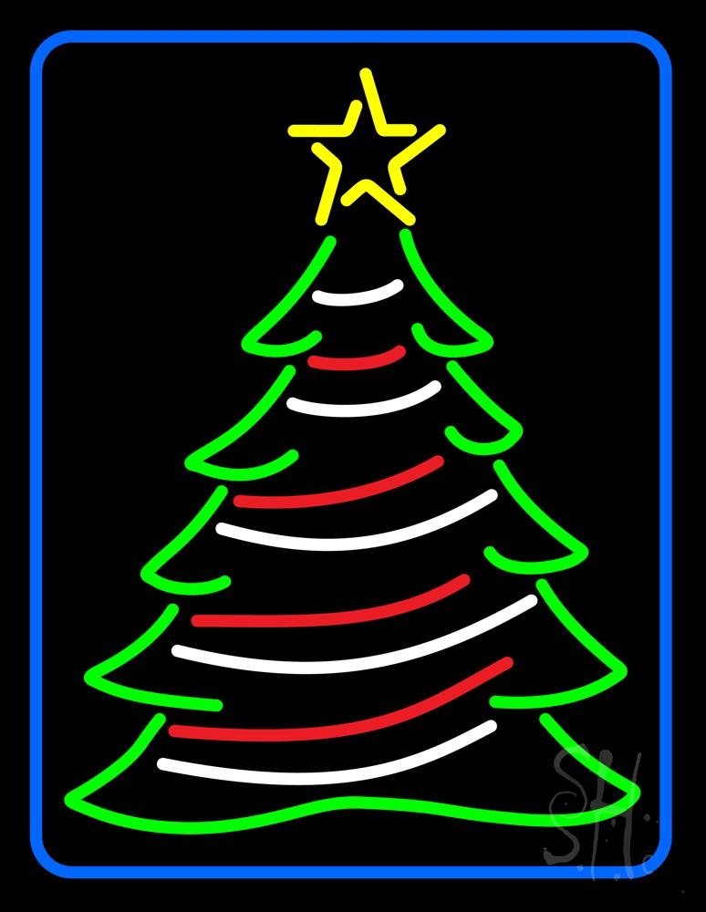 Christmas Tree Neon Sign Xmas Trees LED Neon Light Sign Room