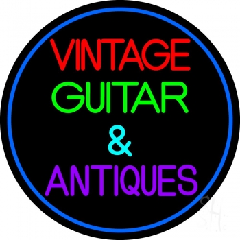 Yellow Vintage Guitars LED Neon Sign