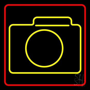 Turquoise Colored Camera Symbol Neon Sign | Camera Neon Signs - Every Thing Neon