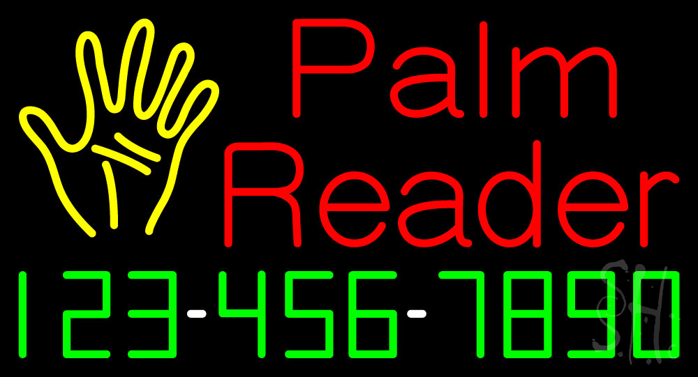 Palm Reader with Phone Number LED Neon Sign Palm Reader Neon Signs Everything Neon