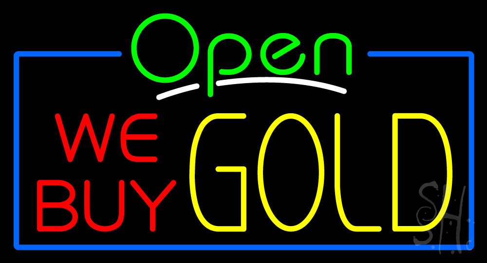 Open We Buy Gold LED Neon Sign We Buy Gold Neon Signs Everything Neon