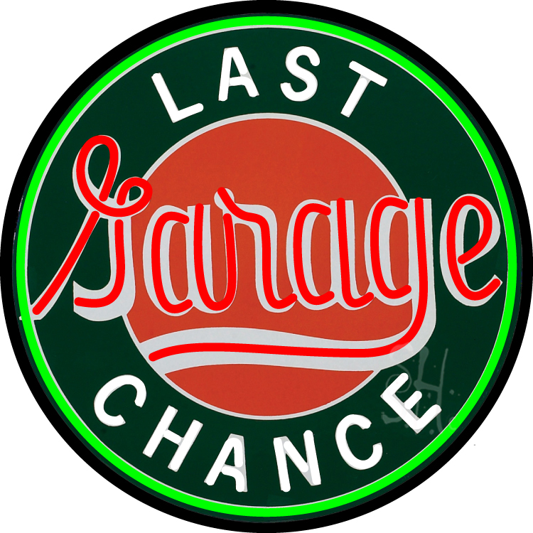 thumbnail interactive-video image 1 of Neonetics Last Chance Garage Neon Clock 15x15 – Green Battery Powered 1 of 4