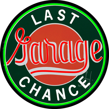 thumbnail image 2 of Neonetics Last Chance Garage Neon Clock 15x15 – Green Battery Powered 2 of 4