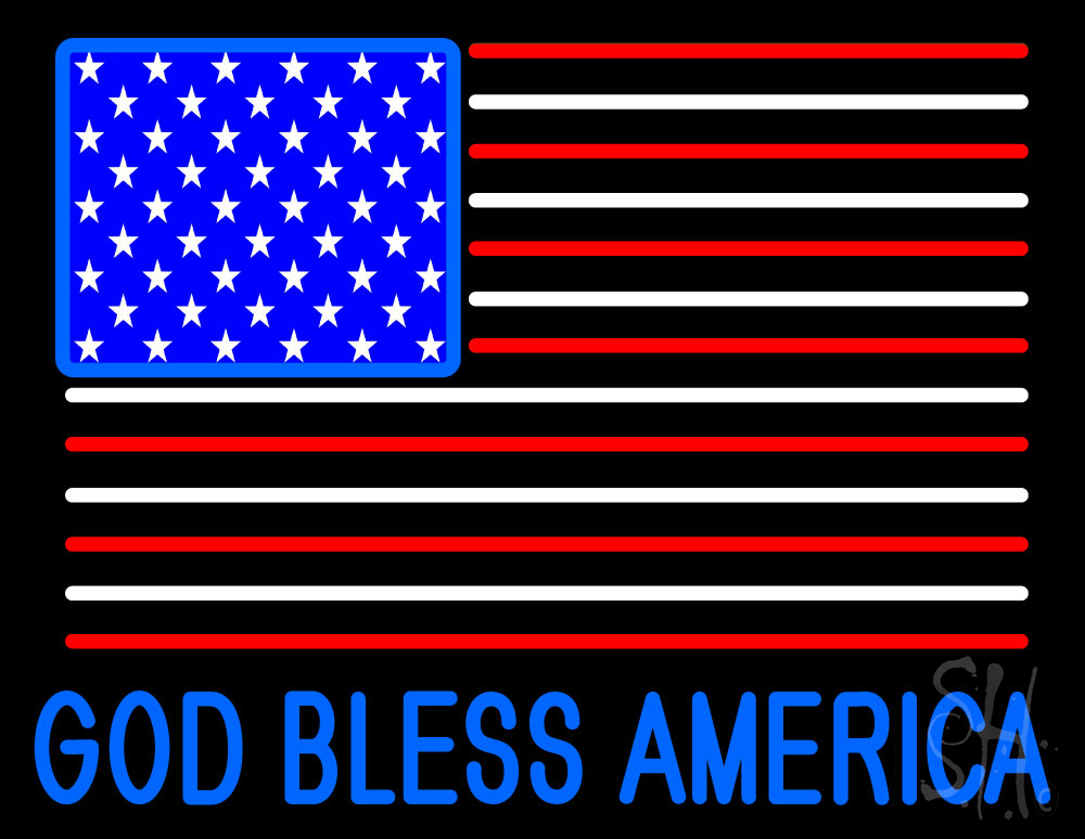 sign m finger Neon Sign Neon Business God Signs America  Bless Every